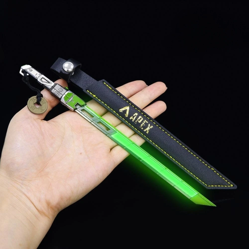 Apex Legends Game Peripheral Metal Weapons Model Hidden Blade Fluorescent Version Handicraft Sword Keychain Toy Ornament 22cm