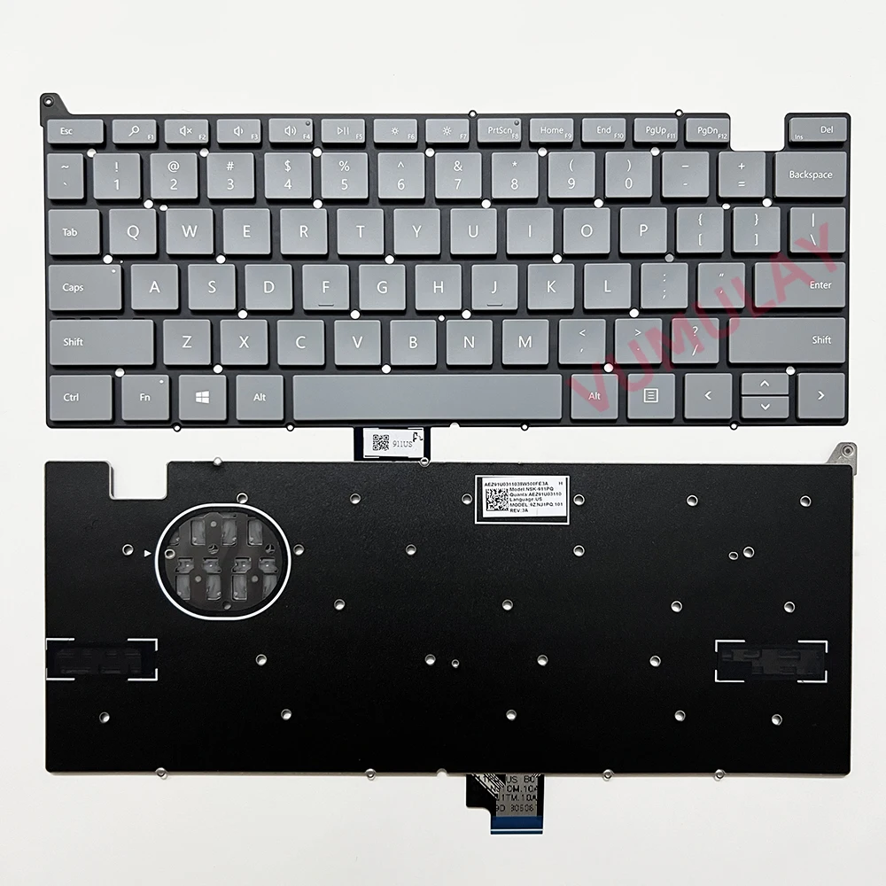 

US Keyboard for Microsoft Surface Laptop Go 1943 12.4" gray 9Z.NJ0PQ.201 9Z.NJ1PQ.101 9Z.NJ1PQ.201 NSK-911PQ AEZ91U03110