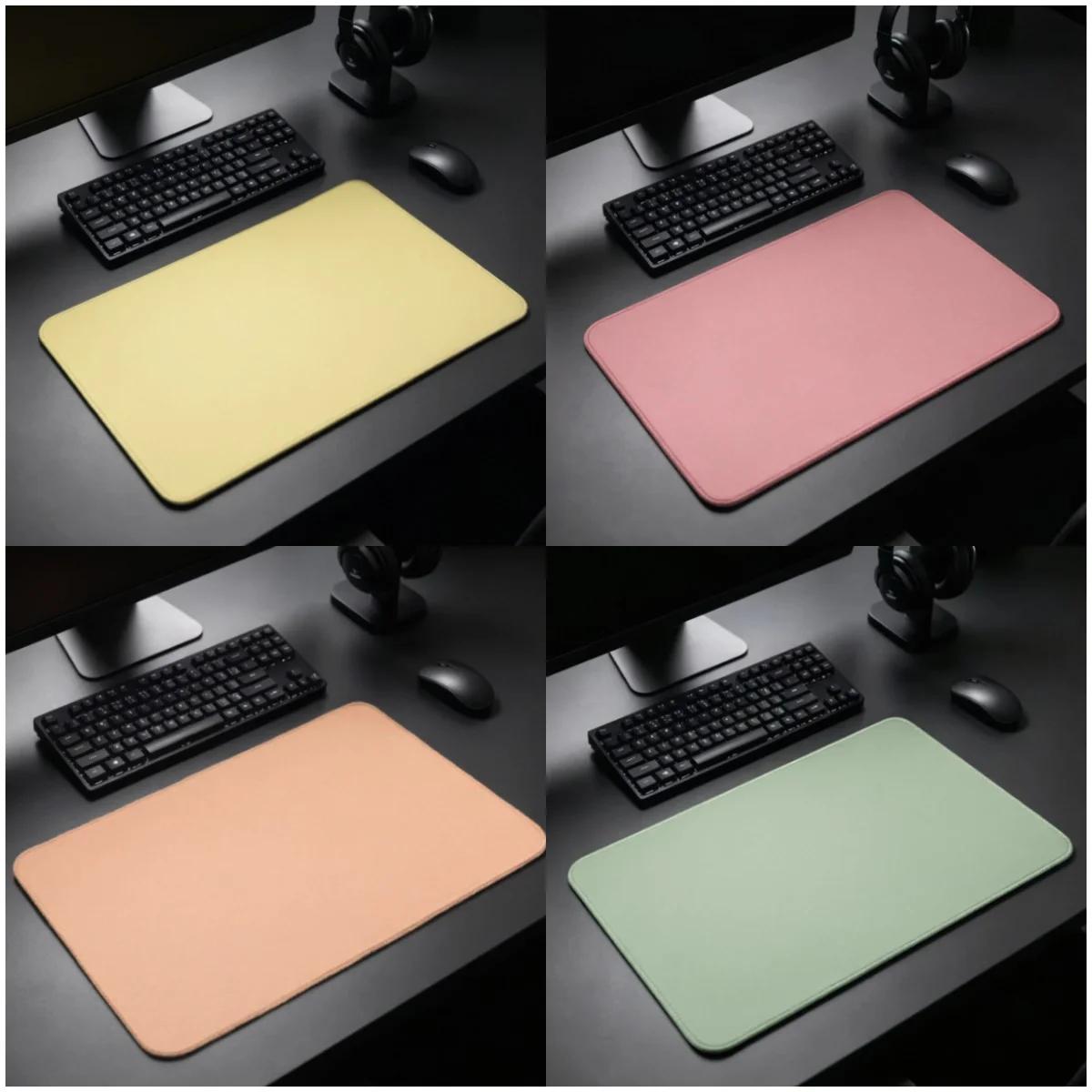 CIFBUY 1pc Macaron Solid Color Mouse Pad, Non-Slip Rubber, Unstitched Edge, Desktop Decor for Gaming Office Home, Gamer Gift