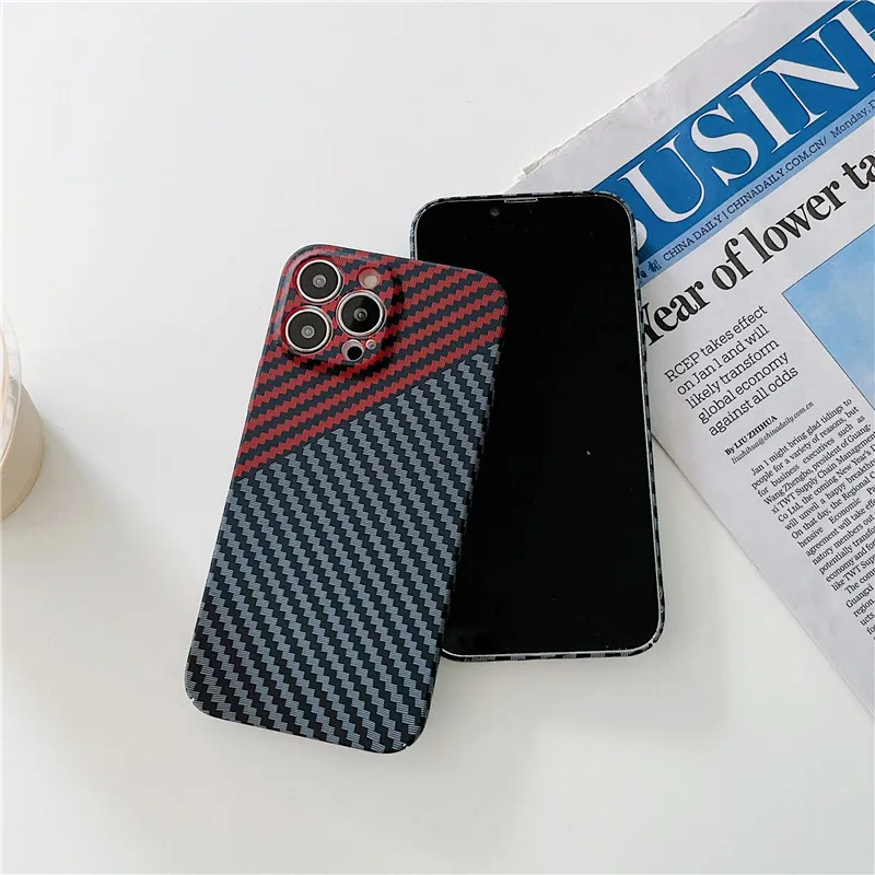 for iPhone 16 15 14 13 12 Pro Max Luxury Carbon Fiber Texture Case Carbon Case Ultra Thin Carbon Fiber Pattern Matte for iPhone