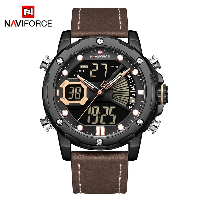 NAVIFORCE Men Watch with Box Set for Sale Men\'s Sport Watch LED Analog Digital Quartz Male Clock Waterproof Relogio Masculino