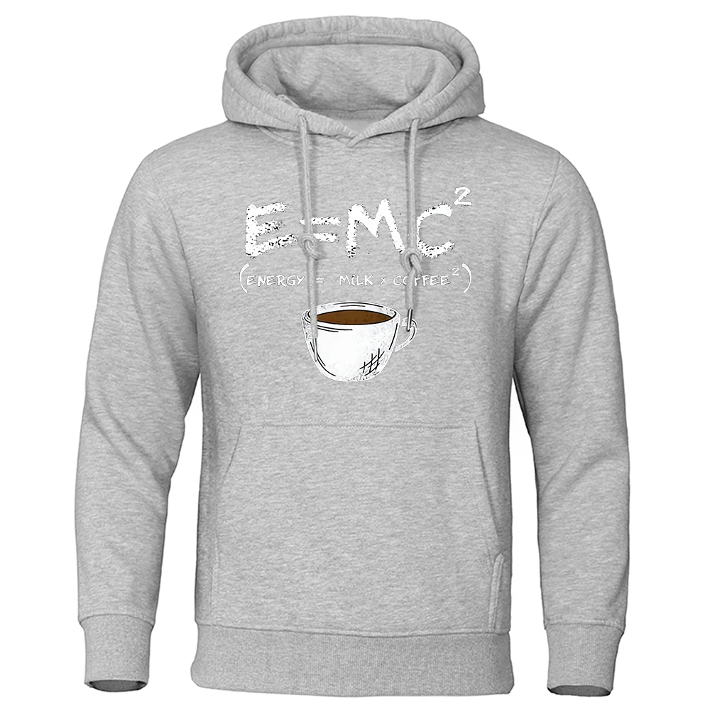 Fun hoodie men\'s coffee physics formula printed loose casual sportswear street hip-hop style