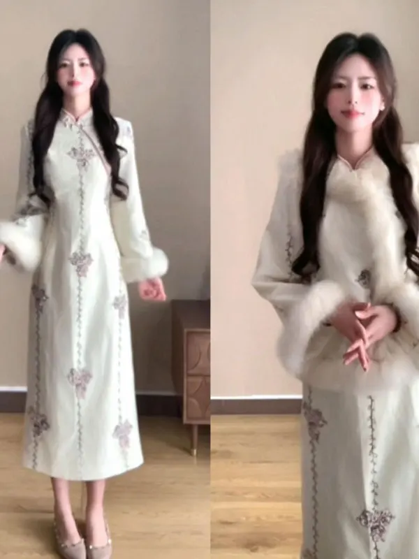 

Новый китайский комплект из двух предметов: жилет и пальто Dr. Ele Clete OOTD. Зимний модный женский комфортный длинный жилет.