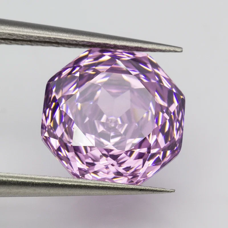 New 5A Fancy Purplish Pink Millennium Octagon Rose Cut Cubic Zirconia Loose stones for Jewerly Making