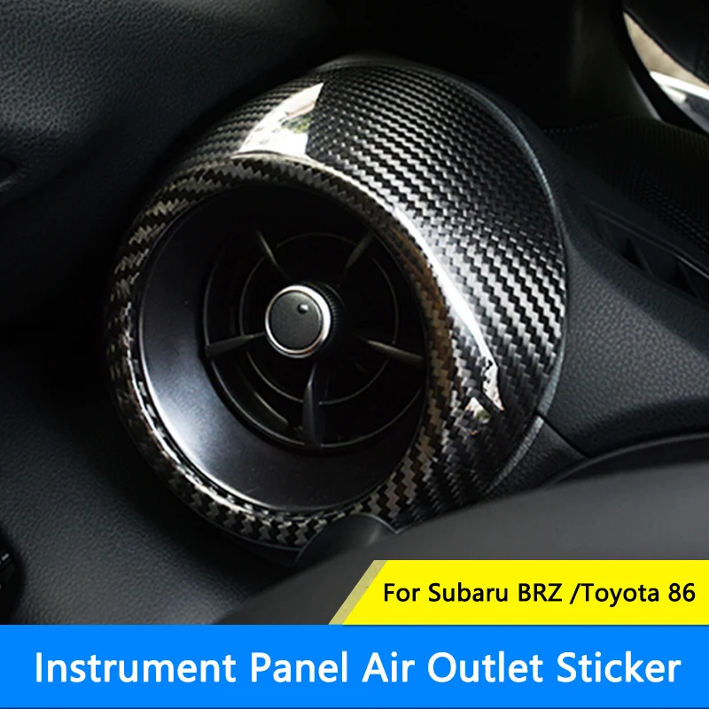 

QHCP Car Dashbord Fan Outlet Trim Paste Modified Carbon Fiber Auto Instrument Panel Air Outlet Sticker For Subaru BRZ/Toyota86