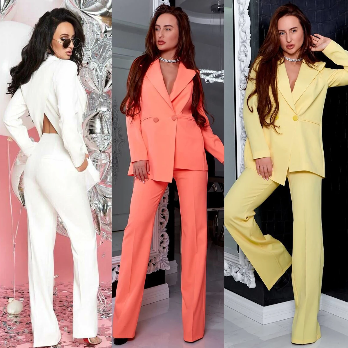 

Women Pants Suits 2 Pcs Back Slit Blazer With Beading Tassel Customized Special Occasion Suits Formal Wear Evenings Party Outfit