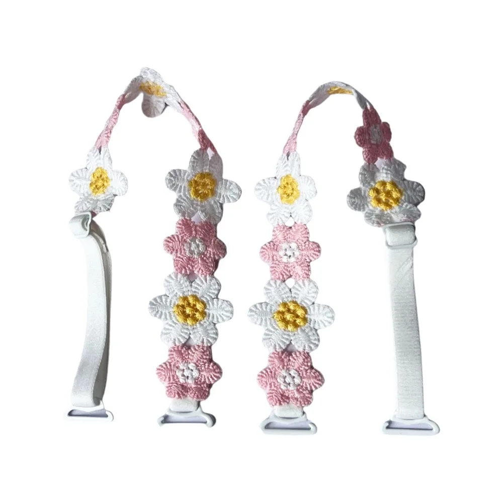 1 Pair Removable Floral Bra Straps Anti-slip Elastic Flower Shoulder Straps Adjustable Polyester Bra Straps Replacement