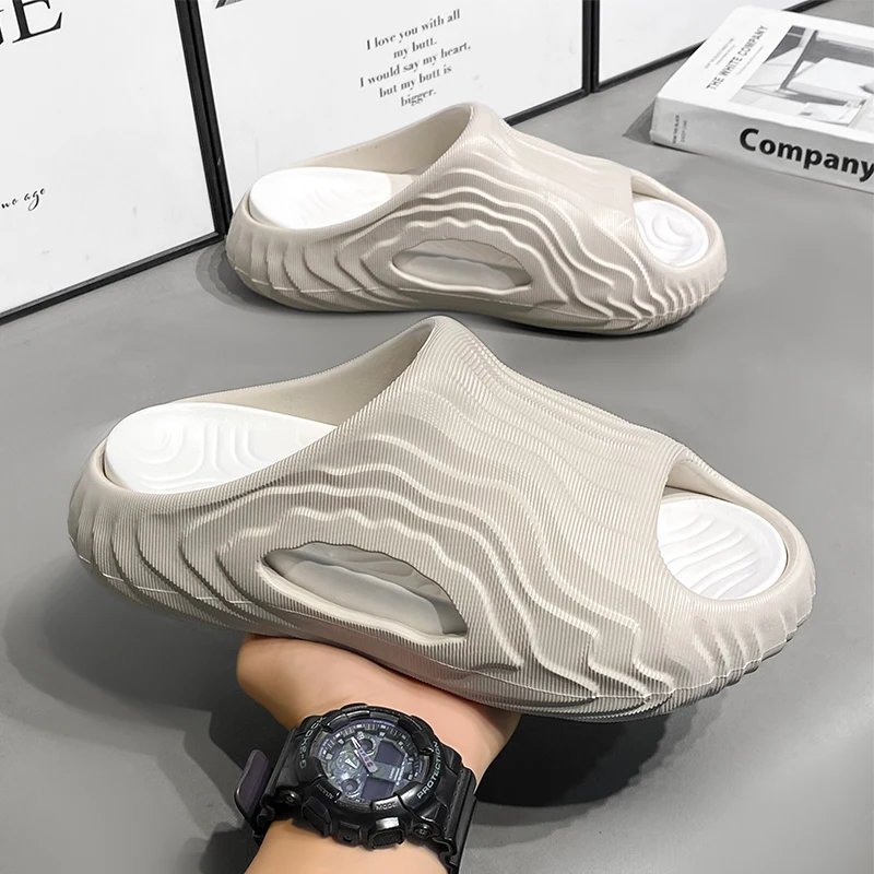 

Yeezy Slide, высококачественные тапочки из ЭВА на мягкой толстой подошве, женские летние модные тапочки, домашние домашние сандалии, мужская пляжная обувь