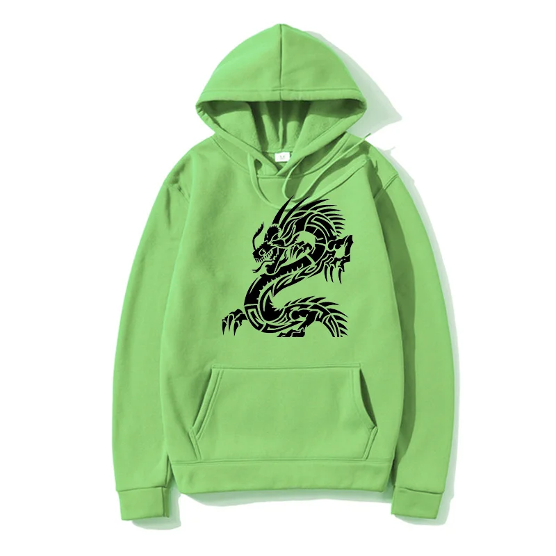 Autumn New DIY Dragon Pattern Printed Men's and Women's Versatile Sweatshirt Trendy Street Outdoor Hoodie