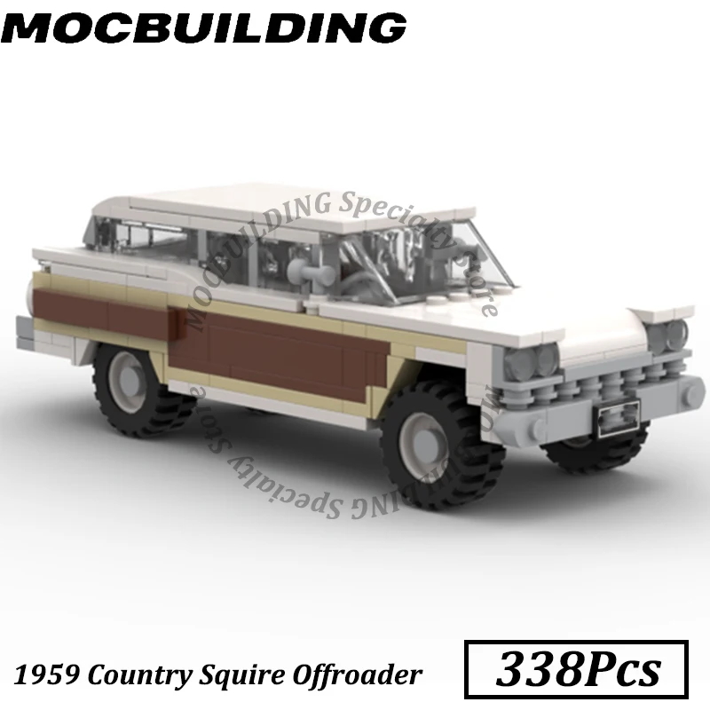 1959s Country Squire Offroader Car Model MOC Building Block Bridge DIY Display Construction Brick Toy Gift Christmas Present