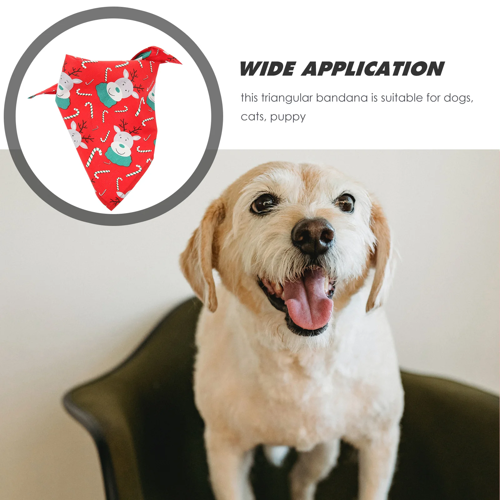 

Christmas Dog Bandana Triangle Pet Scarves Adjustable Washable Dog Bibs For Small Pets Pet Costume Accessories Bright Color