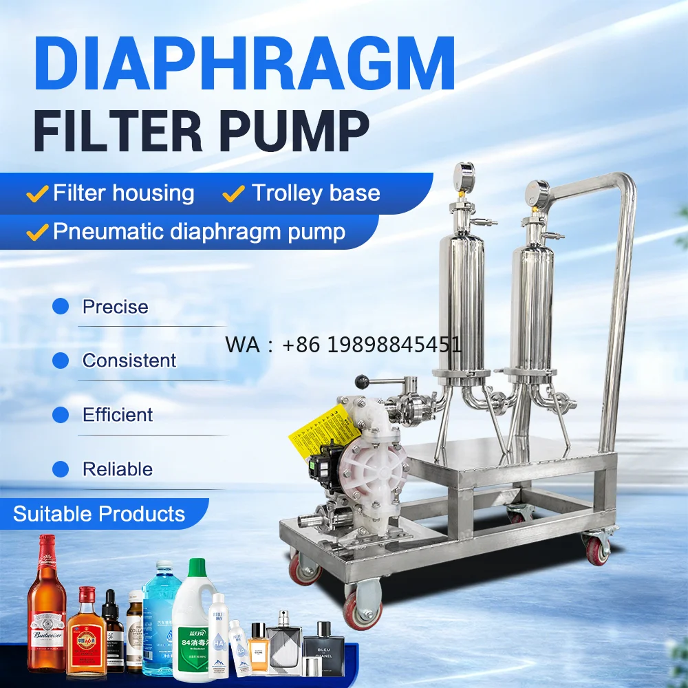Beverage Beer Alcohol Filter System for Kavas Vodka Wine Cognac Brandy Double Filter Water Food Grade Stainless Steel Filter