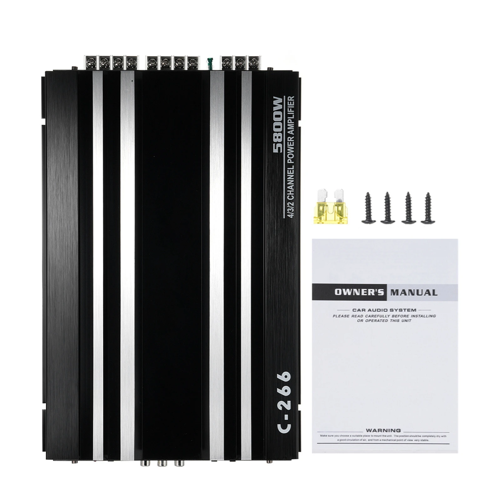 

Car Power Amplifier 12V 4 Channel High Power Aluminum Alloy Car Audio Amplifier Black 4*60W