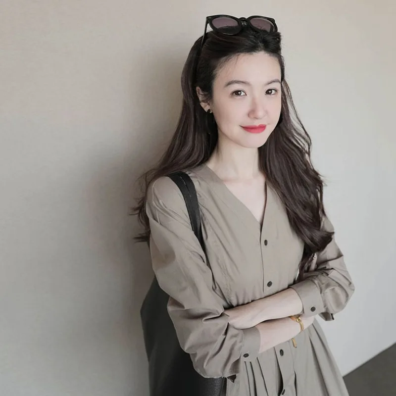 Dresses Womens Dress Of Wedding Spring Satin Inlaid Pleated Midi Soiree Banquet Artistic Fashionable Embroider Elegant High-End