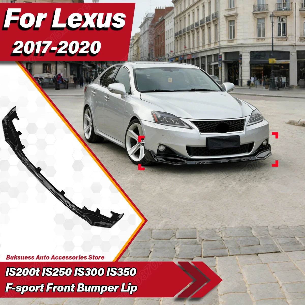 

For Lexus IS200t IS250 IS300 IS350 2017 2018 2019 2020 F-sport Front Bumper Lip Chin Spoiler Protector Racing Splitter Auto Part
