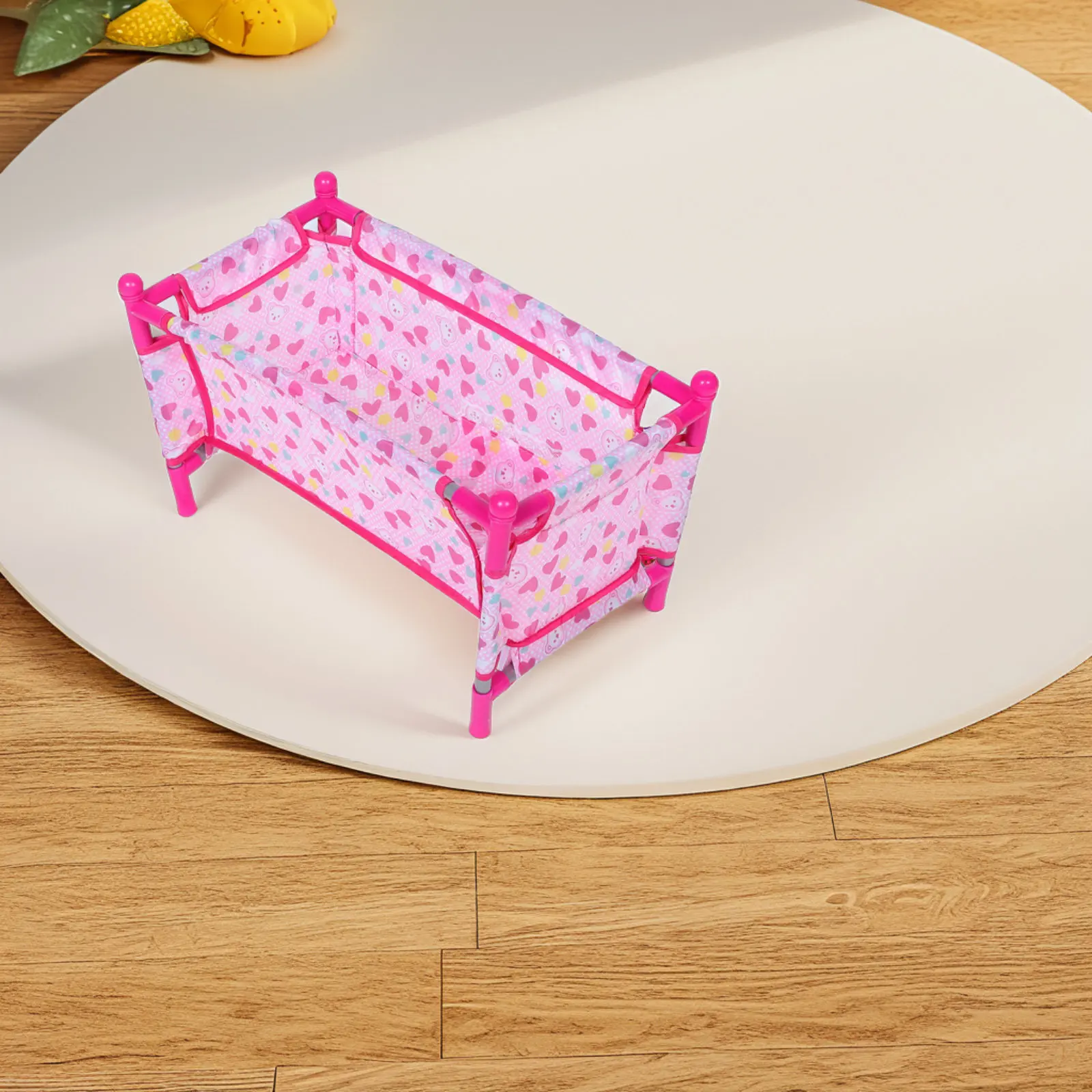 

Miniature Baby Crib Bed Durable and Detailed Perfect for Dollhouse Bedroom Decoration Mini House Toy Babydoll Crib
