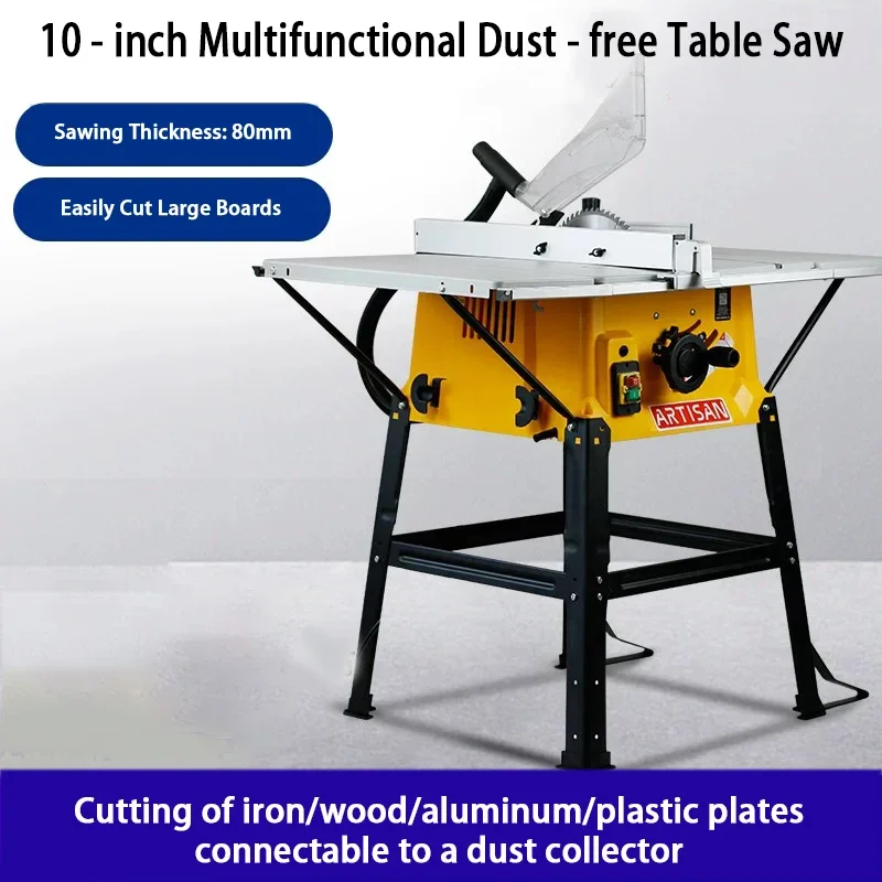 

10-дюймовая бытовая миниатюрная деревообрабатывающая настольная пила, электрическая многофункциональная прецизионная пыленепроницаемая машина для резки украшений