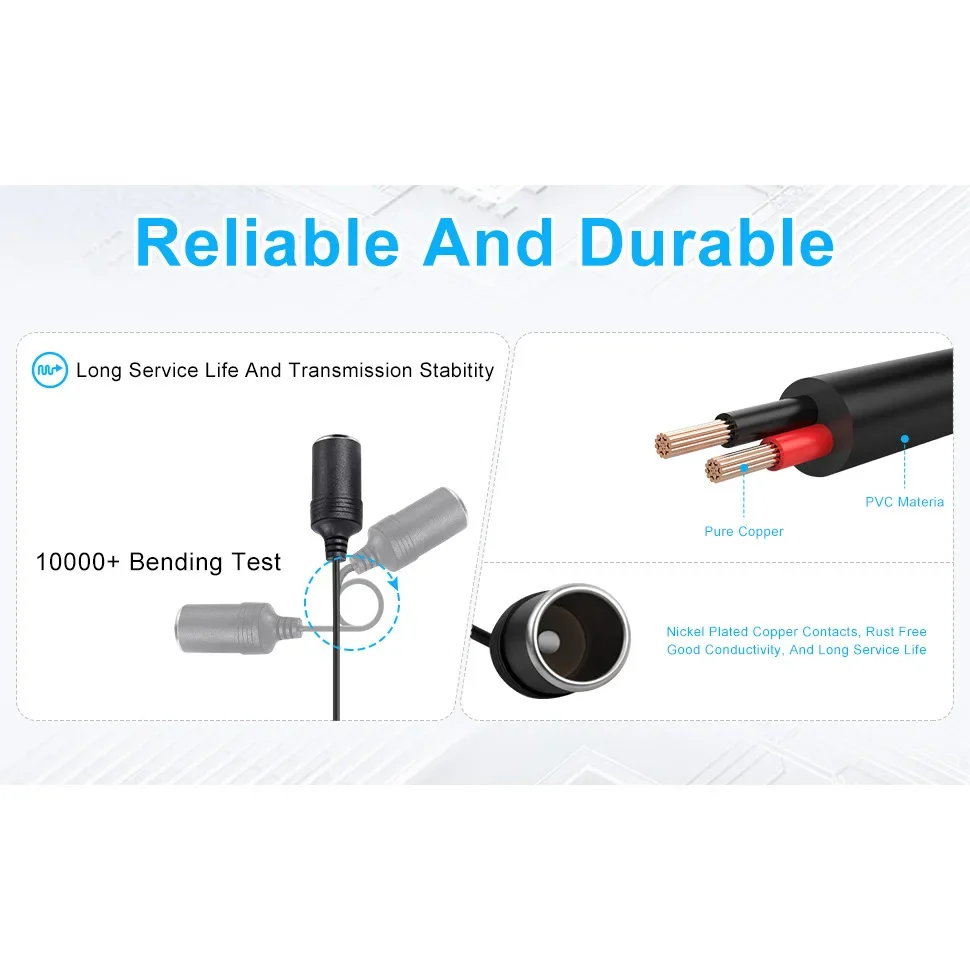 5V Typ-C auf 12V Zigarettenanzünder-Buchse USB-zu-Zigarettenanzünder-Adapter mit Spannungswandler Autozubehör – Detail 8