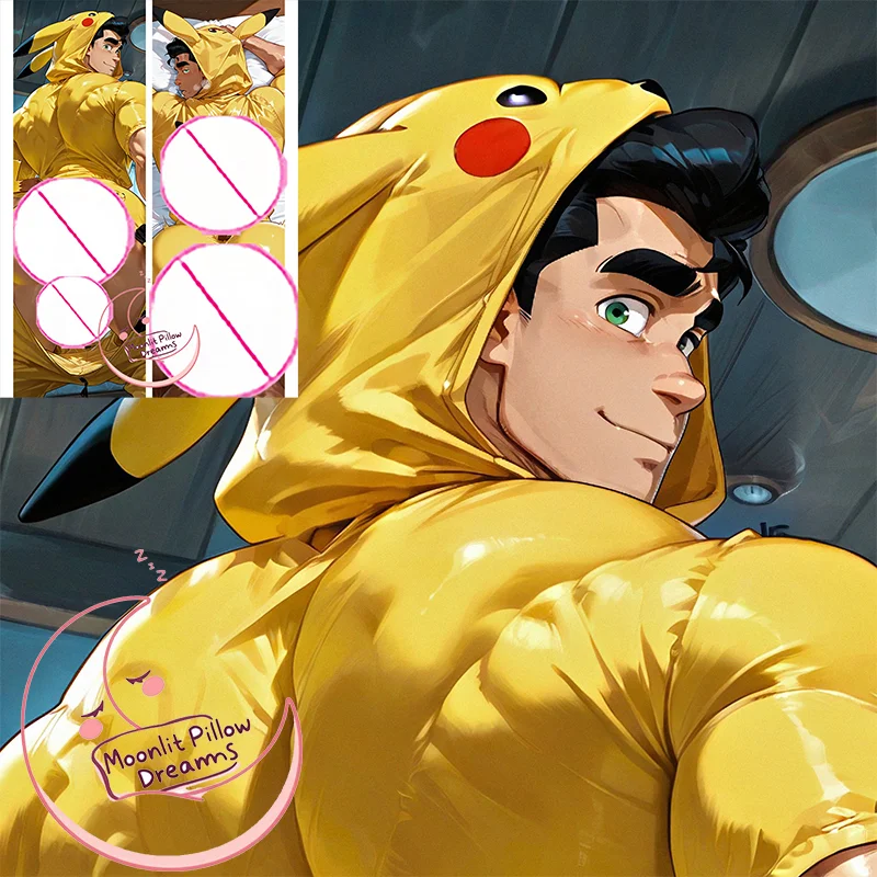 بولين Dakimakura ذكر على الوجهين طباعة وسائد الجسم بالحجم الطبيعي تغطي وسادة الجسم أنيمي الكبار