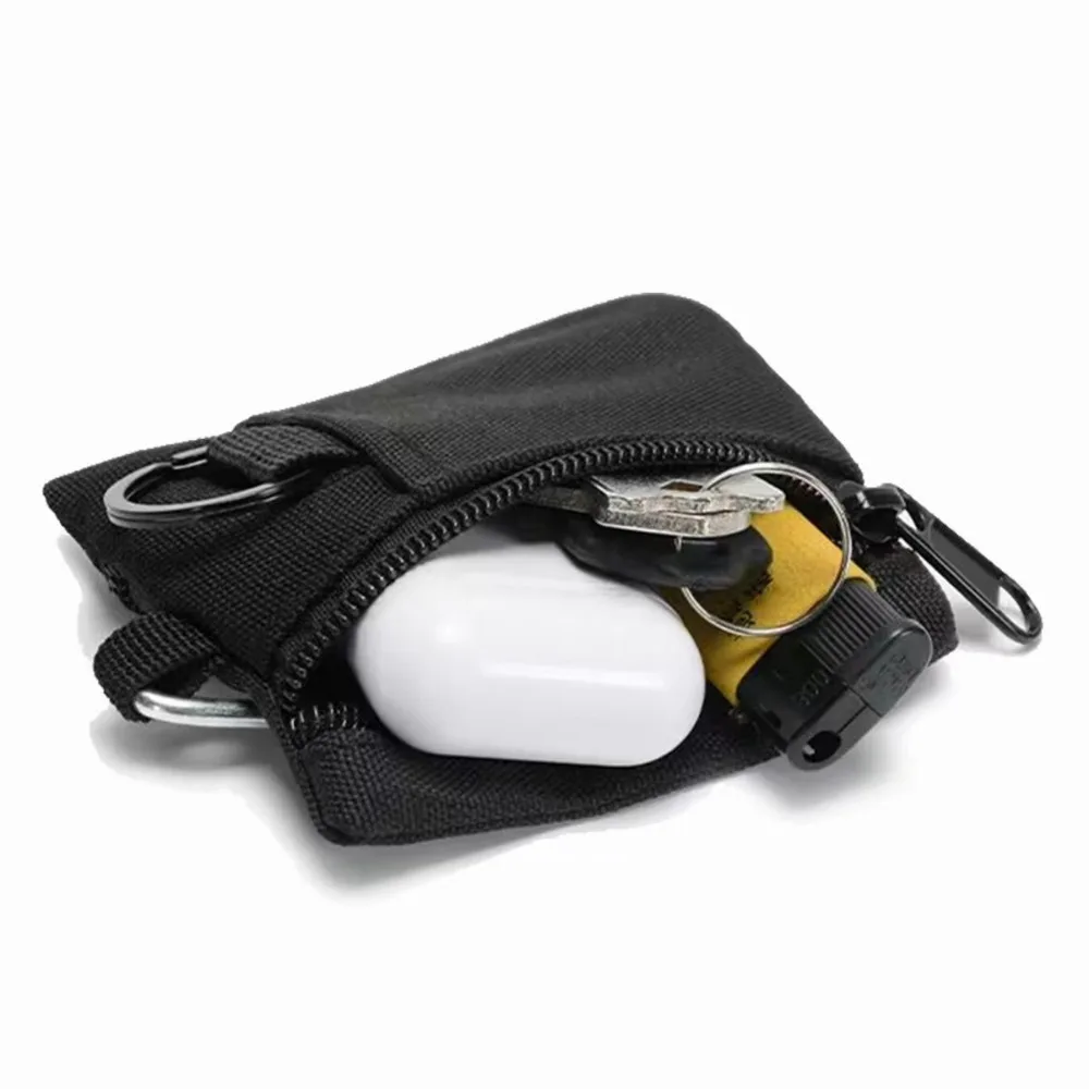 Fashion Zipper EDC Molle Pouch Wallet Earbuds Keychain Waist Fanny Pack Outdoor EDC Gear Bag for Men