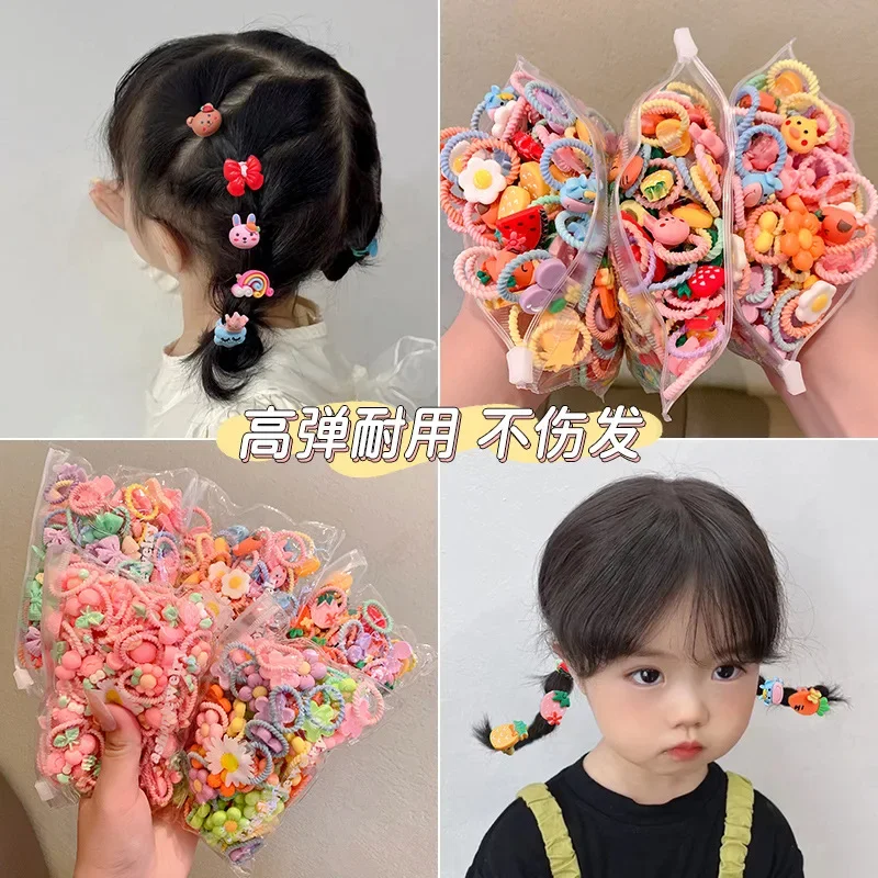 Elástico infantil, Scrunchies de cabelo, Headdress, Acessórios para bebê, Girl Head Rope, Laço pequeno, não machuca o cabelo, elástico