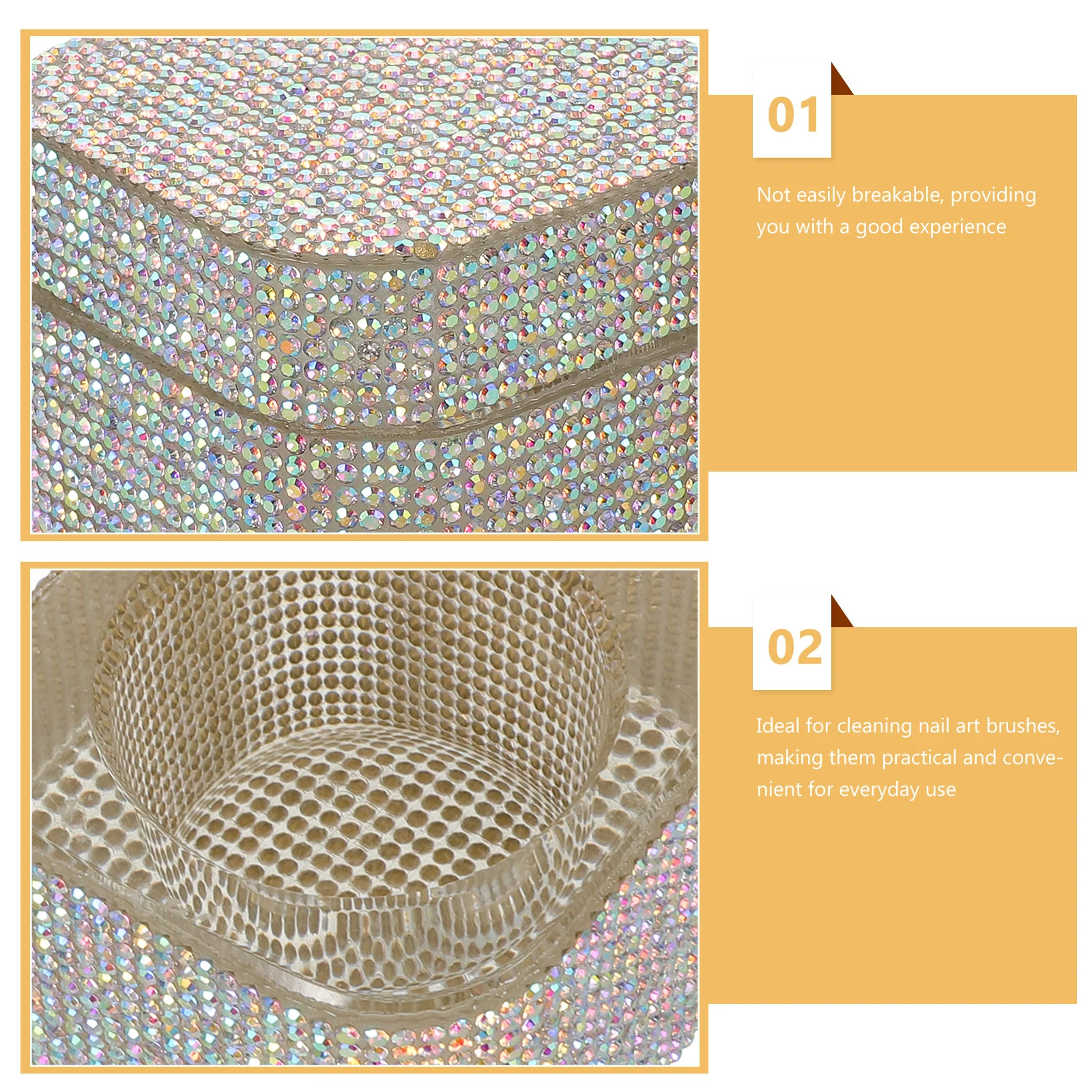 Dappen Dish Nail Art Cup Strass Kristall Glas Nagel Monomer Flüssigkeit Schüssel Acryl Pulver Halter Maniküre Zubehör