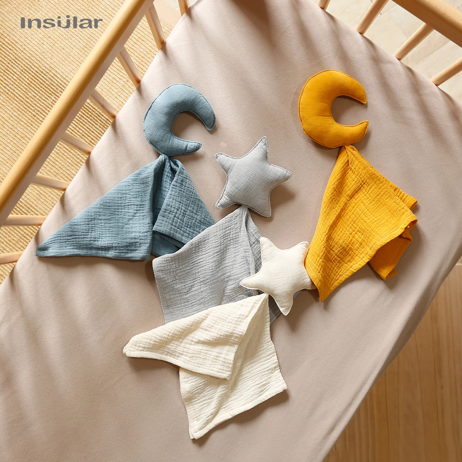 Muslin Gauze Baby Soothing Towel Soft SecurityDoll BabySoother Teether Nursing Blanket for Infants Sleeping&Cuddling Shower Gift