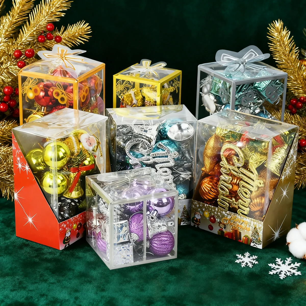 

1set Merry Christmas Decoration Pendant Star Santa Pinecone Ball Xmas Tree Hanging Decor New Year Xmas Party Gift Supplies