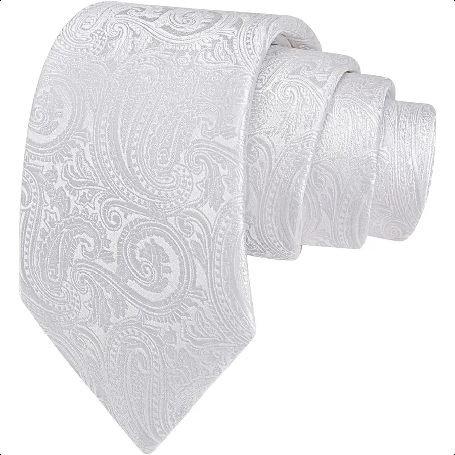 

GUSLESON 3.15" 8cm Fashion Paisley Ties Mens Woven Jacquard Necktie for Wedding