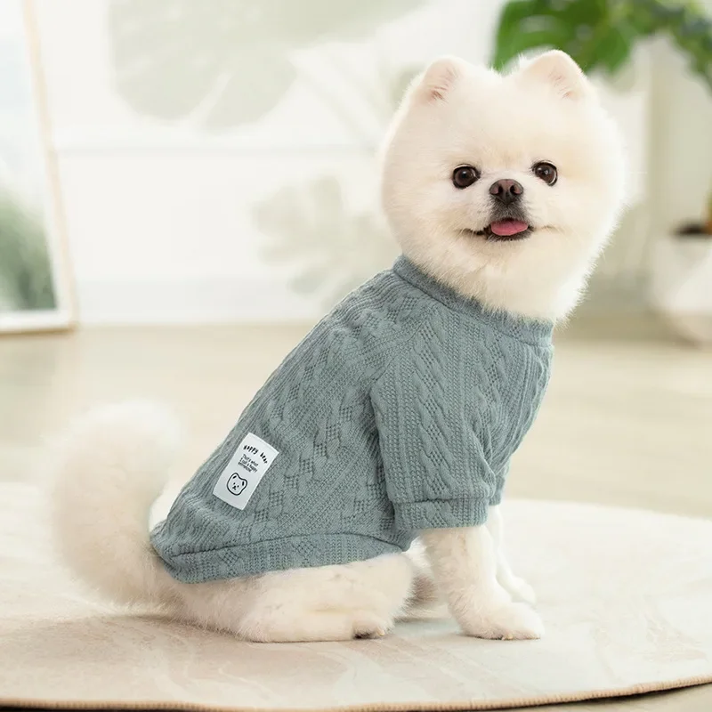 Solid Cozy Cat & Small Medium Dog Knit Sweaters Warm Autumn Winter Pet Wear - Factory Direct Wholesale