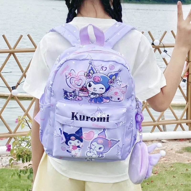 

Sanrio Hello Kitty новая детская школьная сумка кукла детский сад Куроми нейлоновый рюкзак для мальчиков и девочек мультяшная сумка на плечо сумка