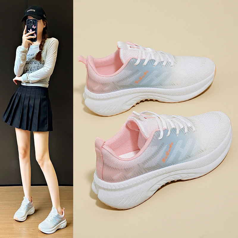 

Women Shoes Breathable All-match Mesh Shoes Casual Sports Trendy Shoes Female Wear-resistant Running Shoes for Women