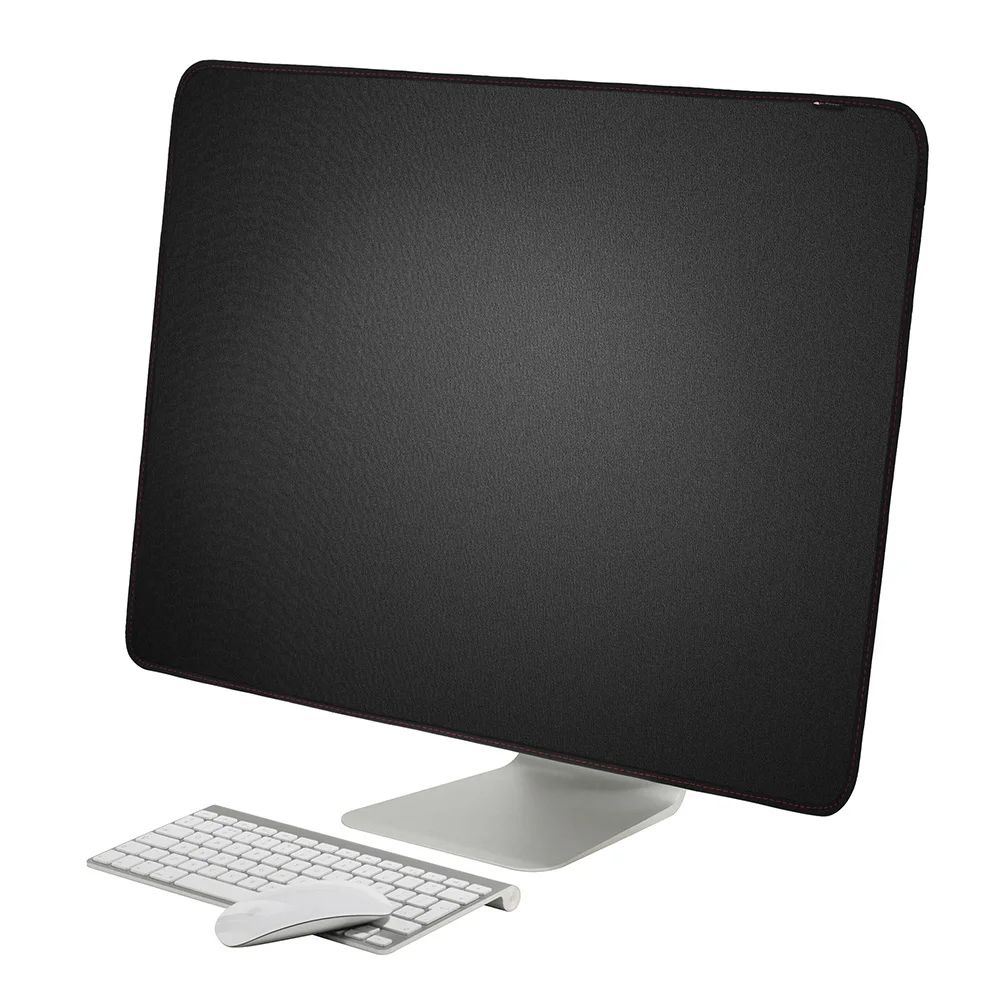 

21 Inch Black Polyester Computer Monitor Cover Protector with Inner Lining with Pocket for LCD Screen