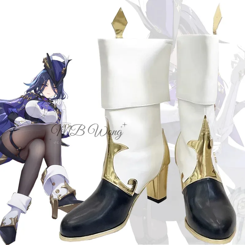 

2023Новая игра Genshin Impact Clorinde Genshin Обувь для косплея Сапоги Парик Fontaine Ролевые игры Хэллоуин Карнавал Женщины Мужчины На заказ