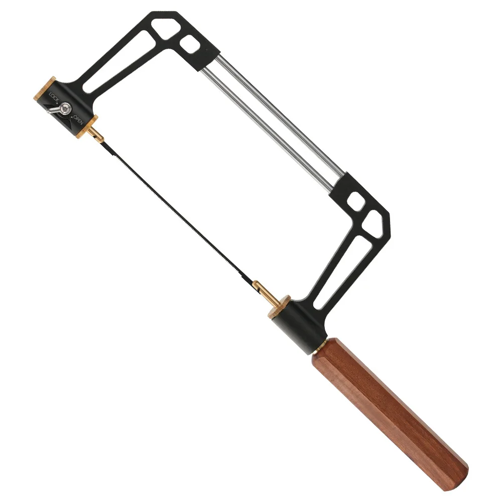 

Industrial Grade Aluminum Frame Coping Saw with Auto Lock Wooden Handle for Metal and Woodworking for Plastic Applications