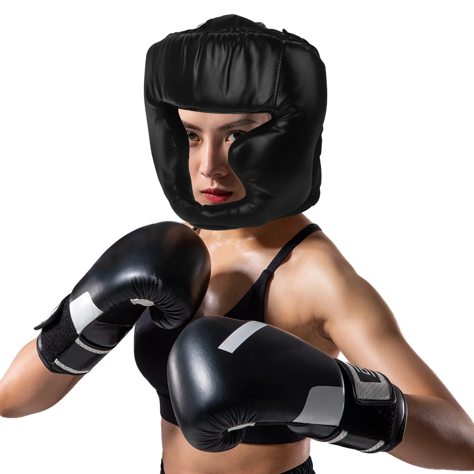 

Professional Boxing Headgear Closed Face Design Adult Protective Gear for Kickboxing Wrestling Training Head Protector