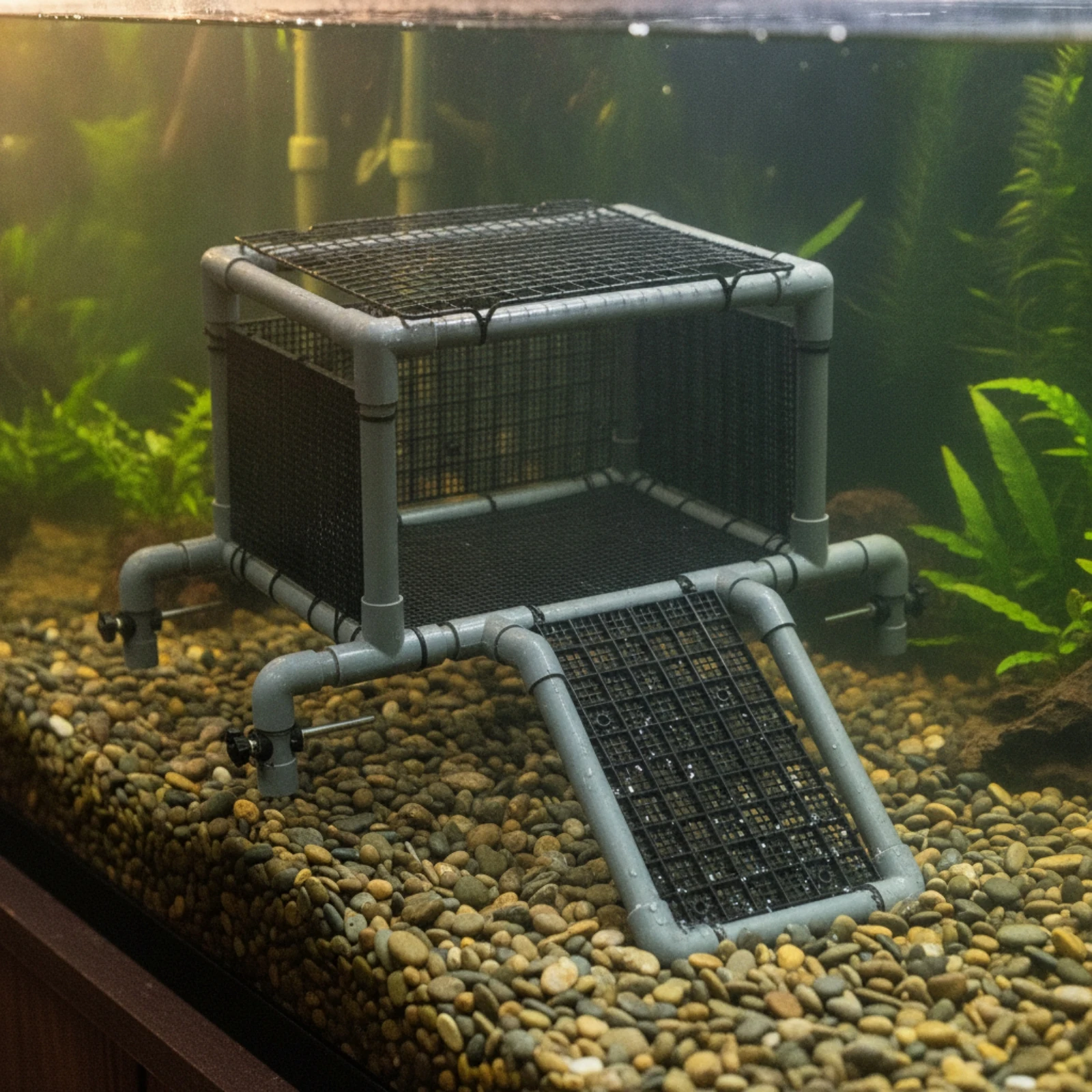 Modular Turtle Basking Platform with Clamp Supports Multi-Functional Elevated Mesh Basking Station Reptile Ledge Long-Lasting