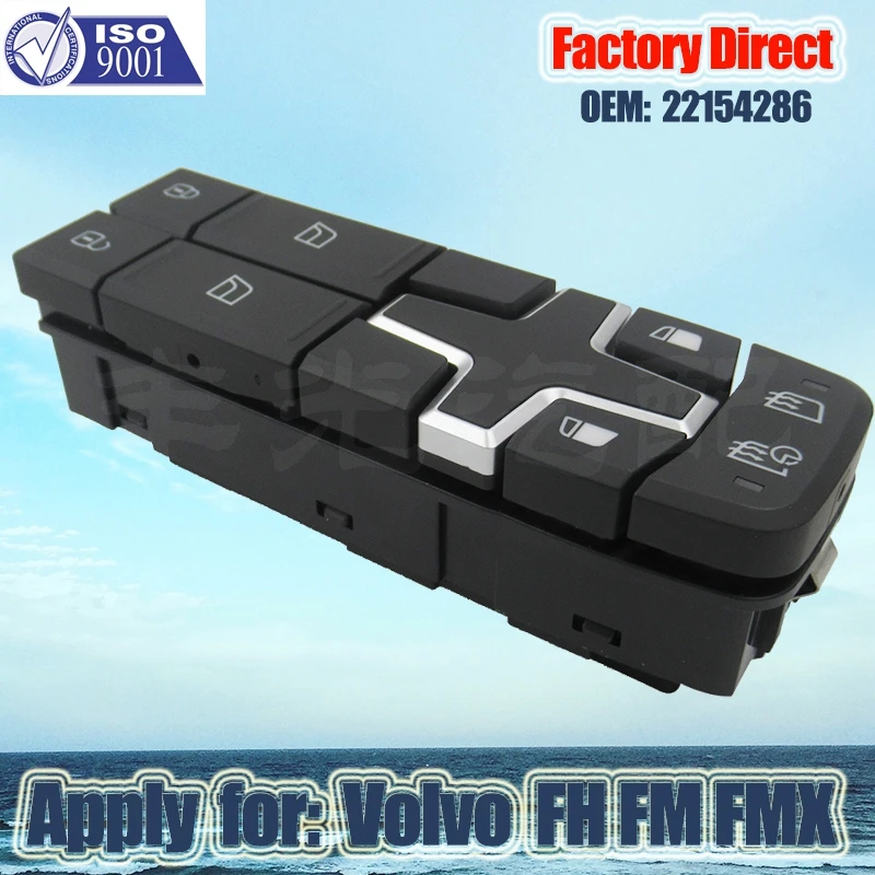 Factory Direct Auto Window Regulator Switch Apply for Volvo FH FM FMX Master Power Window Control Switch 22154286 LHD Driver