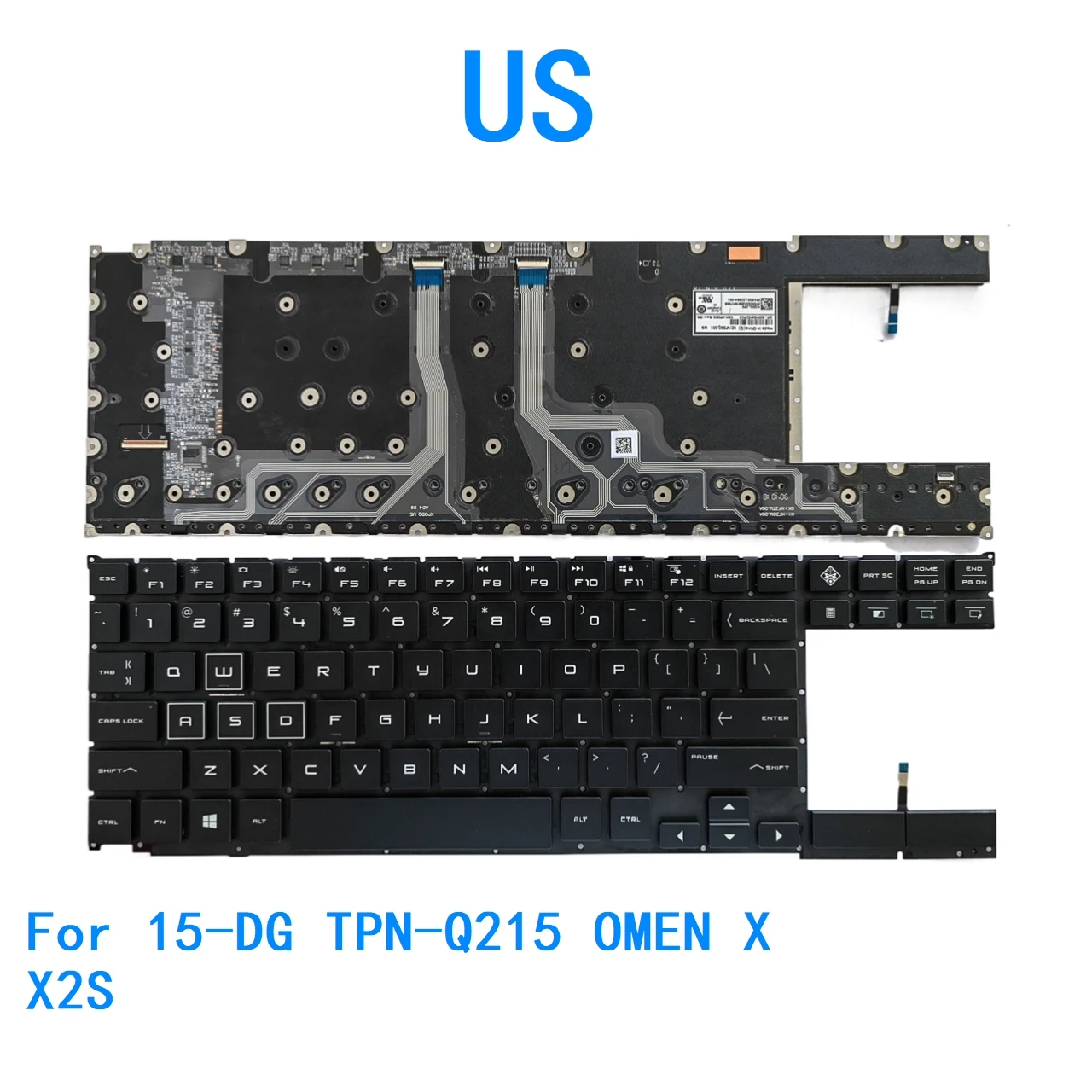 Nuevo teclado retroiluminado RGB en idioma estadounidense para HP 15-DG TPN-Q215 OMEN X X2S Notebook teclado de repuesto para PC