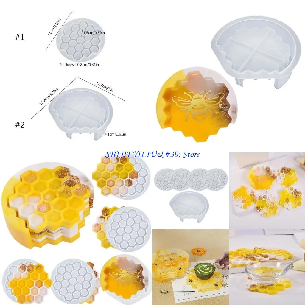 

E21F Простые в использовании силиконовые сотовые формы, формы для изготовления подставок из эпоксидной смолы для энтузиастов для