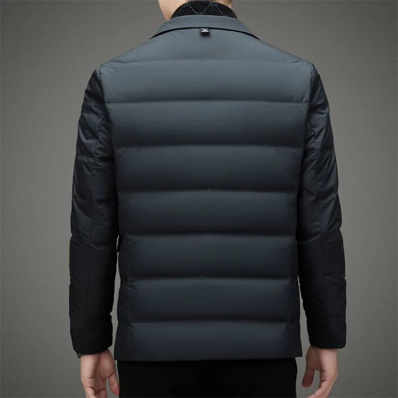 Men's Down Coat White Duck Down Jacket Winter Warm Business Slim Fit Duck Down Suit for Men Lightweigth Puffer Jacket Men JK-013