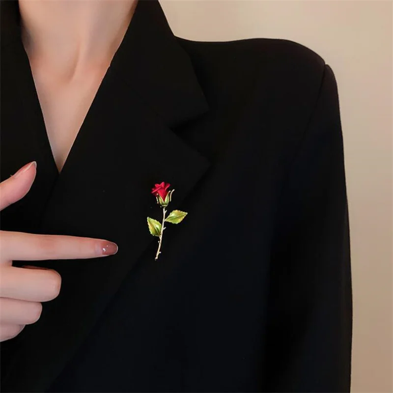 سحر بروش مجوهرات يدويا روز زهرة ليف بروش الملابس التبعي بروش حساسة لاجتماعات الأعمال موضة الزفاف #2