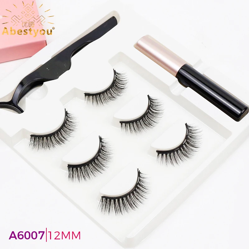 Abestyou 3pairs 12mm Natürliche Wirkung Cilios Magnetische Wimpern Eyeliner Set Magnetische Lash Lift Verpackung Boxen Groß Großhandel