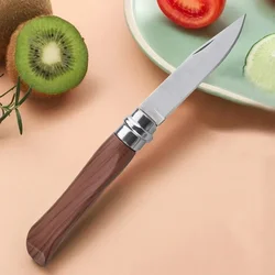 Stainless Steel Folding Fruit` Knife Portable Pocket Wooden Handle Kitchen Accessories Fruit and Vegetable Knife