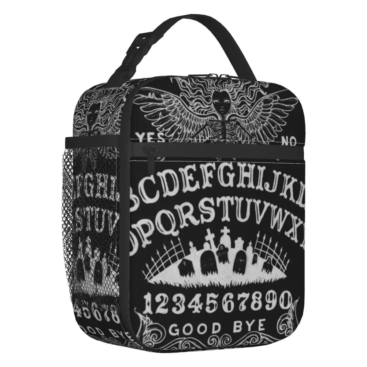 

Black Witch Ouija Board Insulated Lunch Bags for Women Witchcraft Halloween Occult Cooler Thermal Bento Box Kids School Children