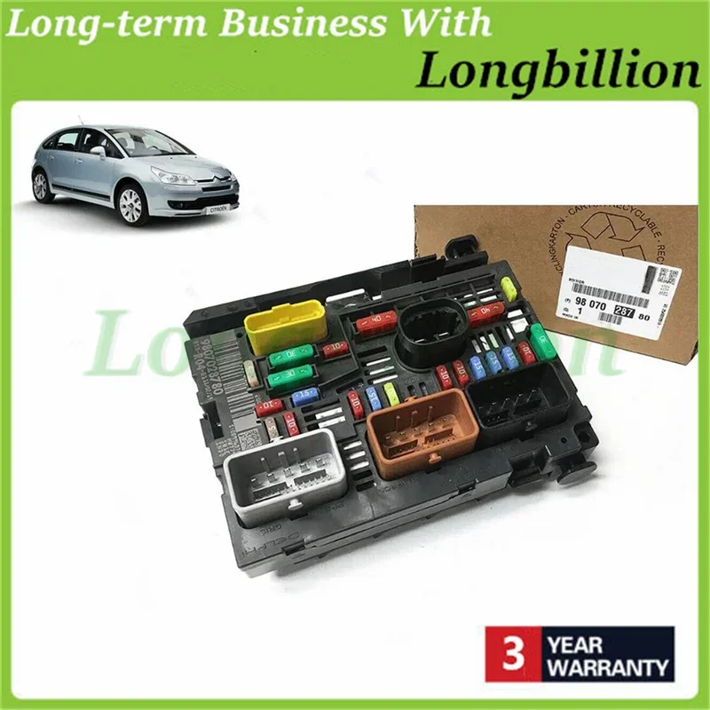 1PC Fuse Box Assembly for Peugeot Berlingo Partner 308 408 607 Expert Jumy Citroen C4 BSM R04 9807028780 9664706180 9675878280