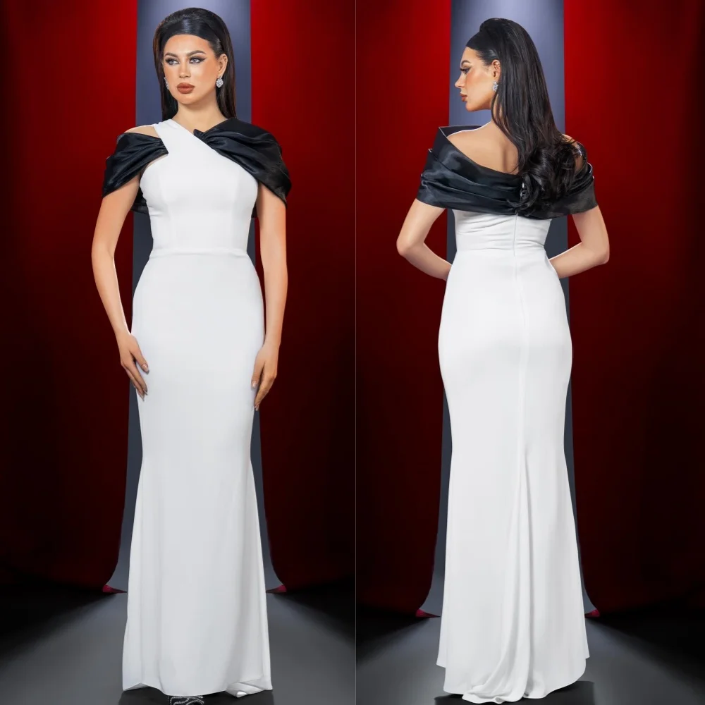 

Sparkle Exquisite High Quality Jersey Draped Pleat Homecoming A-line Off-the-shoulder Bespoke Occasion Gown Long Dresses