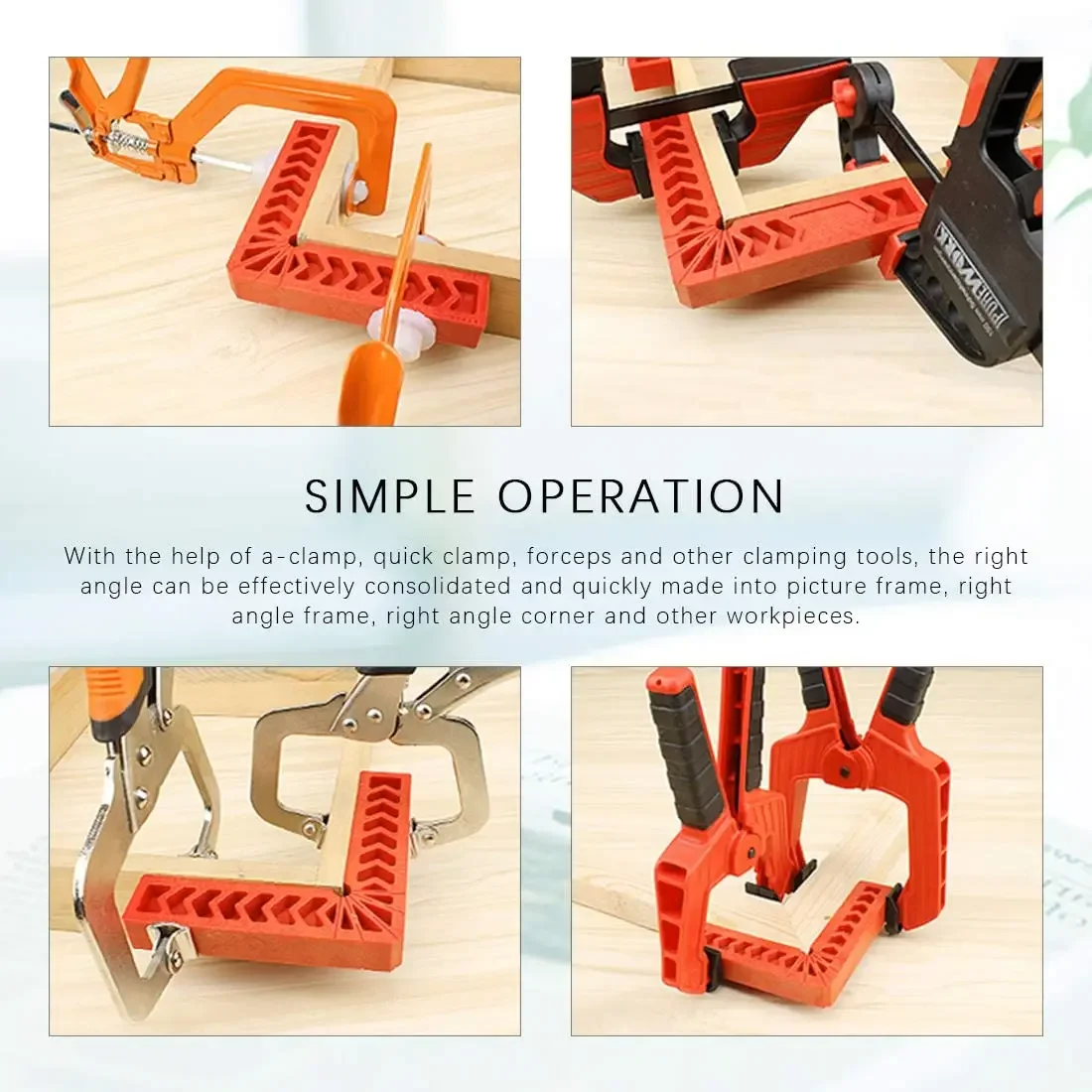 4PCS Plastic Right Angle Ruler Holder 90°Auxiliary Positioner Tool Overline L-Shaped Spacer Fixed Angle Gripper Woodworking Too