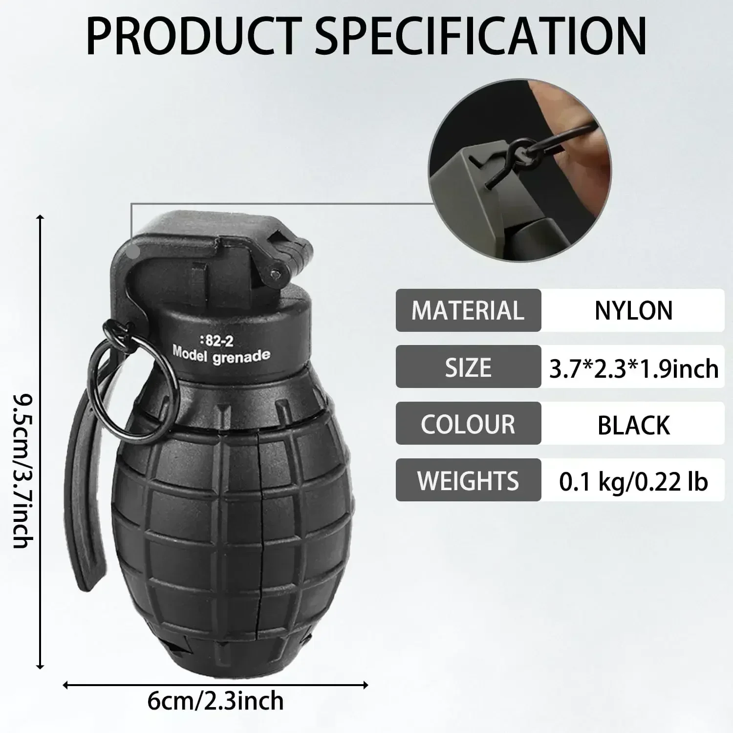 B82-2 CS Grenade Tactical Airsoft Grenade Pull Ring Toys laster Toy attle Games 2Pcs Fall Resistant Refillable Role Play Prop