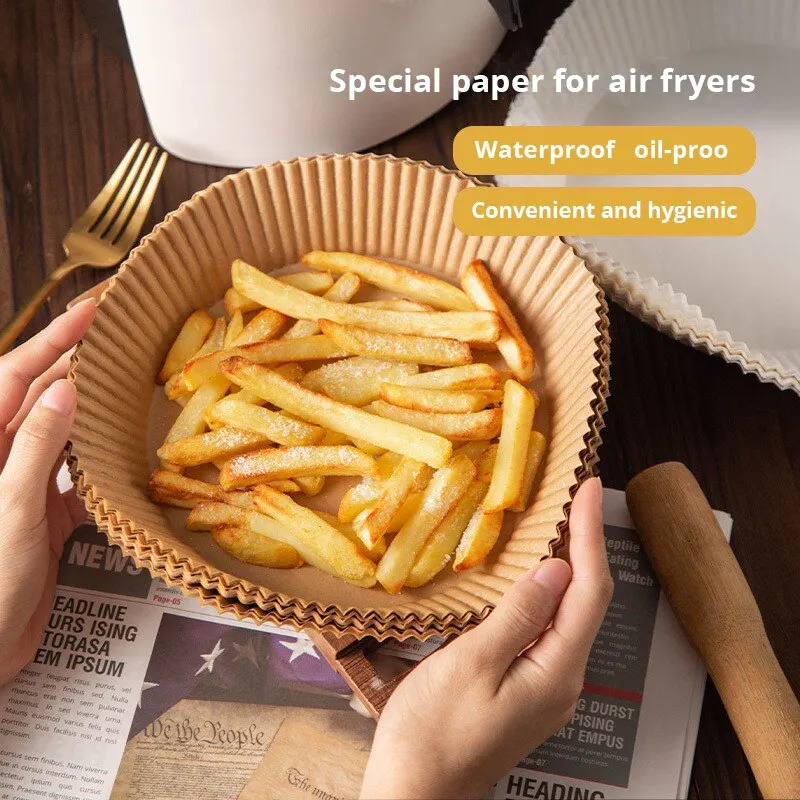 200pcs/set Air Fryer Disposable Paper Parchment Wood Pulp Steamer Cheesecake Air Fryer Accessories Baking Paper For Air Fryer